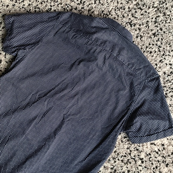 Ted Baker London Short Sleeve Shirt Button Down Casual Dress Navy Blue White 4 L - Picture 10 of 13